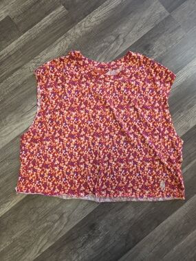 FP Movement by Free People Floral Crop Tank in Red, Pink, Orange